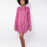 Camicia lunga animalier - FUXIA - MC53