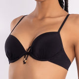 Push-up bikini con coppe imbottite, lunette estraibili e ferretto - NERO - CA26
