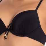 Push-up bikini con coppe imbottite, lunette estraibili e ferretto - NERO - CA26