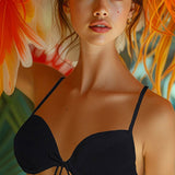 Push-up bikini con coppe imbottite, lunette estraibili e ferretto - NERO - CA26