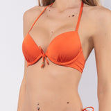 Push-up bikini con coppe imbottite, lunette estraibili e ferretto - ARANCIO - CA26