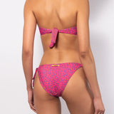 Bikini set fascia con coppe imbottite estraibili e slip annodato - FUXIA - MC10