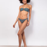 Bikini set a fascia con coppe imbottite estraibili e brasiliana annodata - OTTANIO - MC11