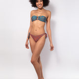 Bikini set a fascia con coppe imbottite estraibili e brasiliana annodata - OTTANIO - MC11