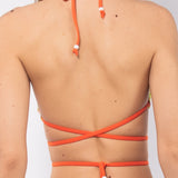 Triangolo bikini con coppe imbottite estraibili - ARANCIO - PT20