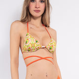 Triangolo bikini con coppe imbottite estraibili - ARANCIO - PT20