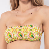 Bikini a fascia con coppe imbottite estraibili - ARANCIO - PT30