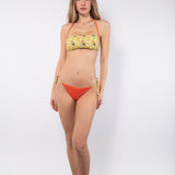 Bikini a fascia con coppe imbottite estraibili - ARANCIO - PT30