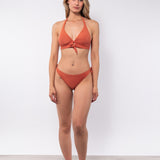 Triangolo bikini alto con coppe imbottite estraibili - CARAMELLO - DN05