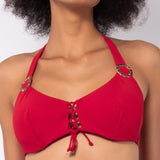 Bikini a triangolo non imbottito con ferretto invisibile - ROSSO - UO01