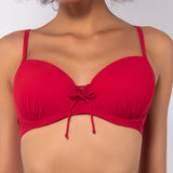 Bikini top con coppe imbottite e ferretto - ROSSO - UO02