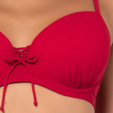 Bikini top con coppe imbottite e ferretto - ROSSO - UO02