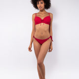 Bikini top con coppe imbottite e ferretto - ROSSO - UO02