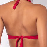 Bikini a triangolo alto con coppe imbottite estraibili - ROSSO - UO05