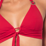 Bikini a triangolo alto con coppe imbottite estraibili - ROSSO - UO05