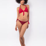 Bikini a triangolo alto con coppe imbottite estraibili - ROSSO - UO05