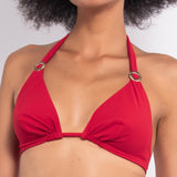 Bikini a triangolo alto regolabile non imbottito - ROSSO - UO06