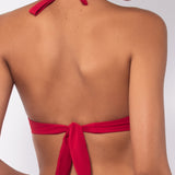 Bikini a triangolo alto regolabile non imbottito - ROSSO - UO06