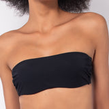 Bikini a fascia con ferretto invisibile e spalline removibili - NERO - UO08