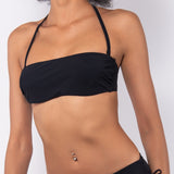 Bikini a fascia con ferretto invisibile e spalline removibili - NERO - UO08