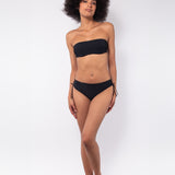 Bikini a fascia con ferretto invisibile e spalline removibili - NERO - UO08