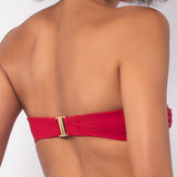 Bikini a fascia con ferretto invisibile e spalline removibili - ROSSO - UO08