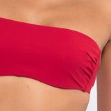 Bikini a fascia con ferretto invisibile e spalline removibili - ROSSO - UO08