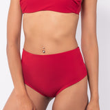 Slip bikini a vita alta - ROSSO - UO11