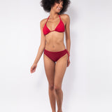 Slip bikini con coulisse - ROSSO - UO14