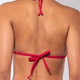 Bikini a triangolo con coppe imbottite estraibili - ROSSO - UO16