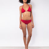 Bikini a triangolo con coppe imbottite estraibili - ROSSO - UO16