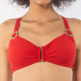 Bikini a triangolo non imbottito con ferretto - ROSSO - UO18