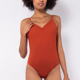 Costume intero con coppe imbottite estraibili - CARAMELLO - UO23