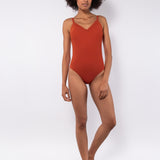 Costume intero con coppe imbottite estraibili - CARAMELLO - UO23