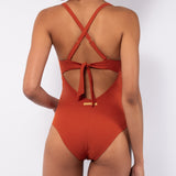 Costume intero non imbottito con ferretto invisibile - CARAMELLO - UO29