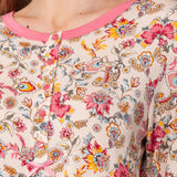 Pigiama Serafino Lungo in Viscosa Lotus - ROSA - LO11