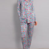 Pigiama Aperto Lungo in Viscosa Lotus - AZZURRO - LO13