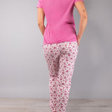 Pigiama Serafino in Cotone Bouquet - FUXIA - NB10