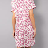 Camicia da Notte Serafino Corta in Cotone Bouquet - FUXIA - NB27
