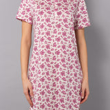 Camicia da Notte Serafino Corta in Cotone Bouquet - FUXIA - NB27