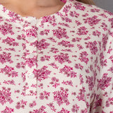 Camicia da Notte Serafino Corta in Cotone Bouquet - FUXIA - NB27