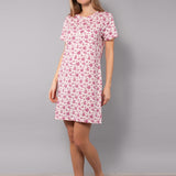 Camicia da Notte Serafino Corta in Cotone Bouquet - FUXIA - NB27