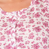 Camicia da Notte Serafino Corta in Cotone Bouquet - FUXIA - NB28