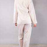 Pigiama Aperto Lungo in Cotone Righe - ROSA - NS13