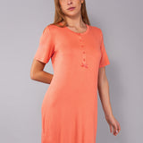 Camicia da Notte Serafino Corta in Viscosa e Pizzo - PESCA - PR26