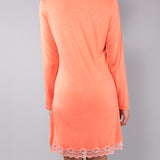 Camicia da Notte Serafino Corta in Viscosa e Pizzo - PESCA - PR27