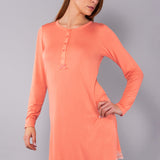 Camicia da Notte Serafino Corta in Viscosa e Pizzo - PESCA - PR27