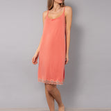 Camicia da Notte Corta Spallina in Viscosa e Pizzo - PESCA - PR29