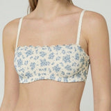 Reggiseno a Fascia in Tulle Bouquet con Ferretto - DENIM - NB26