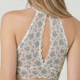 Top in Tulle Bouquet Non Imbottito - DENIM - NB41